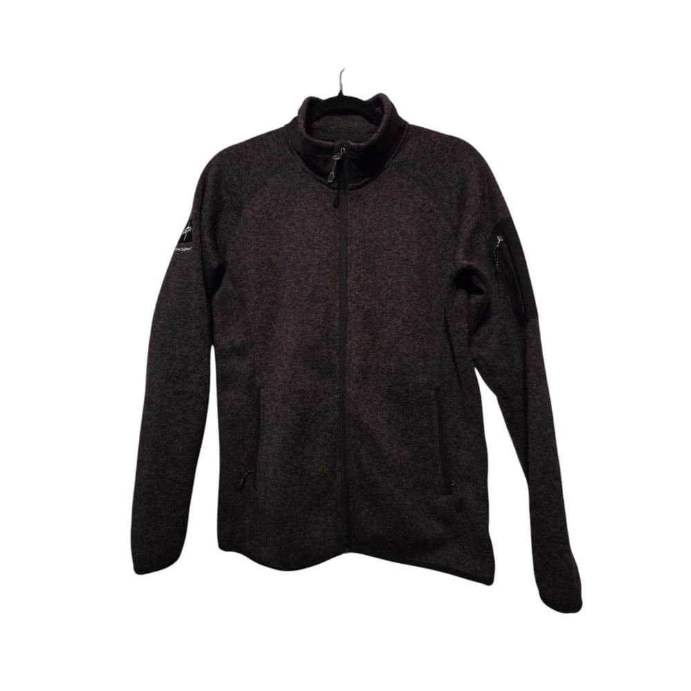 Fossa Mens Fleece Zip Jacket SM LOGO Gray Sweater Pockets Outdoor‎ Gorpcore